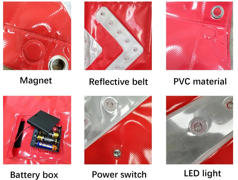 Reflective Electronic Directional Flashing LED Arrow Board - 